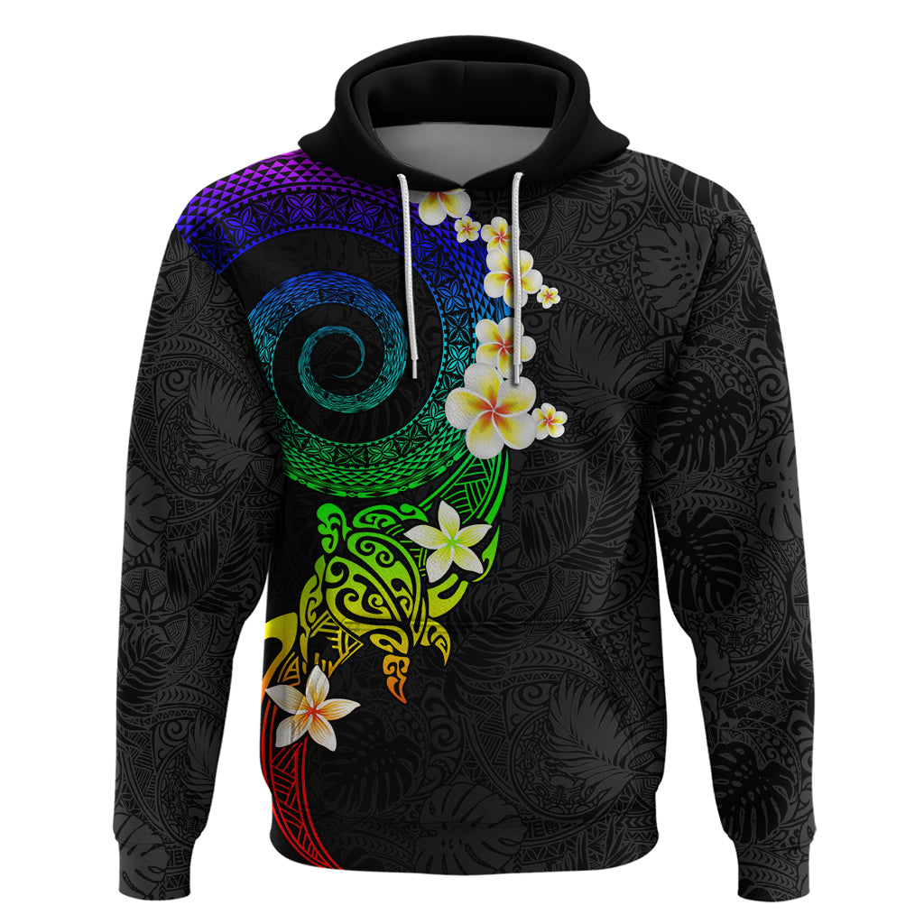 Polynesian Spiral Tribal Tattoo Hoodie Fanciful Color