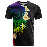 Polynesian Spiral Tribal Tattoo T Shirt Fanciful Color