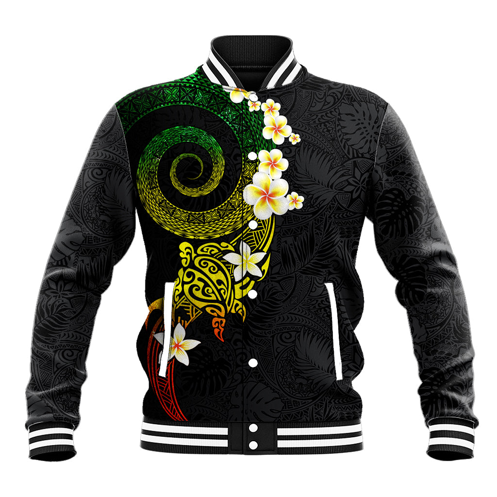 Polynesian Spiral Tribal Tattoo Baseball Jacket Reggae Color LT03 Unisex Reggae - Polynesian Pride