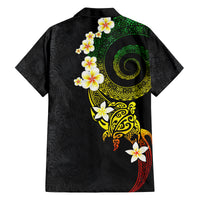 Polynesian Spiral Tribal Tattoo Family Matching Long Sleeve Bodycon Dress and Hawaiian Shirt Reggae Color LT03 - Polynesian Pride