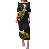 Polynesian Spiral Tribal Tattoo Family Matching Puletasi and Hawaiian Shirt Reggae Color LT03 Mom's Dress Reggae - Polynesian Pride