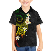 Polynesian Spiral Tribal Tattoo Family Matching Puletasi and Hawaiian Shirt Reggae Color LT03 Son's Shirt Reggae - Polynesian Pride
