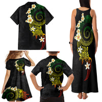 Polynesian Spiral Tribal Tattoo Family Matching Tank Maxi Dress and Hawaiian Shirt Reggae Color LT03 - Polynesian Pride