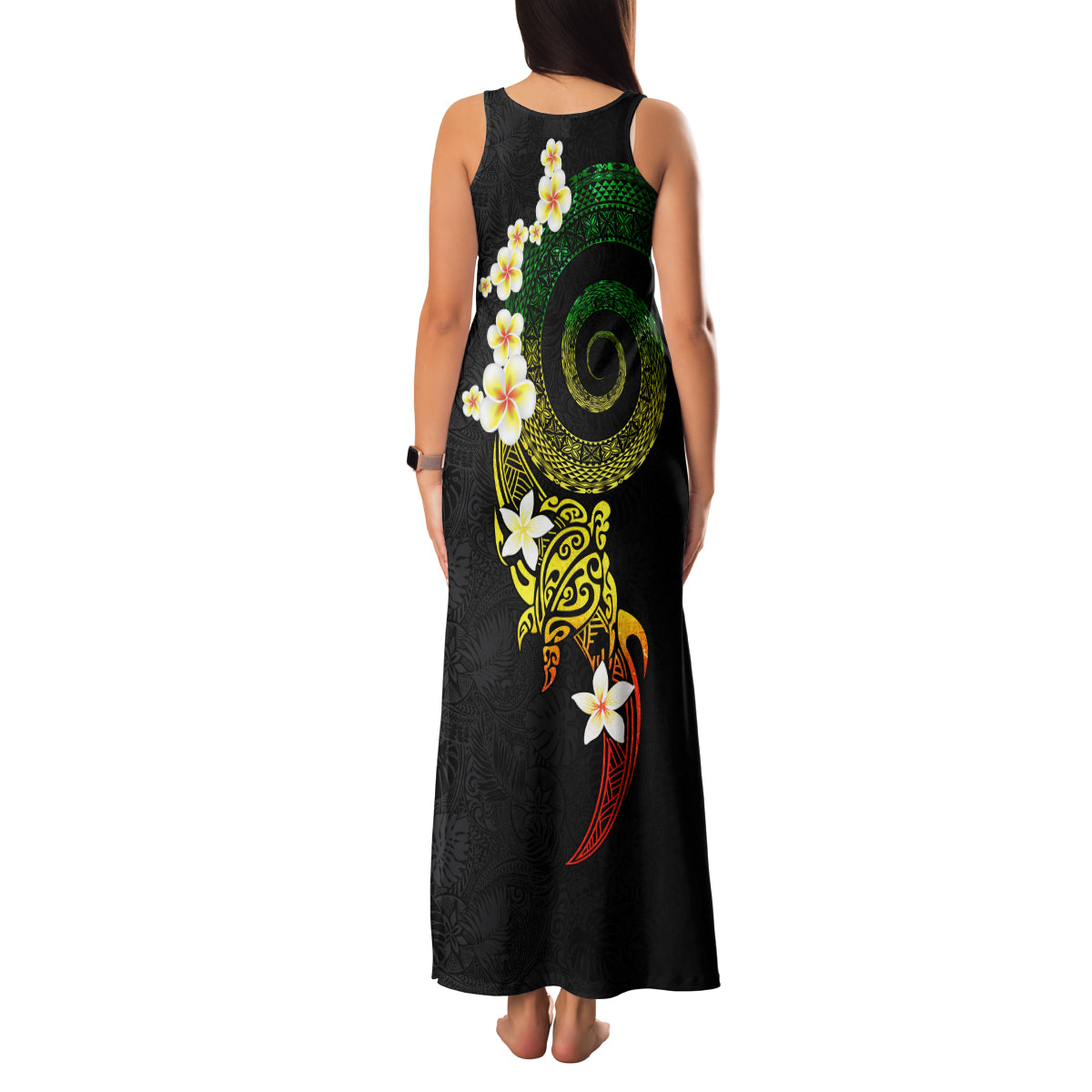 Polynesian Spiral Tribal Tattoo Family Matching Tank Maxi Dress and Hawaiian Shirt Reggae Color LT03 - Polynesian Pride