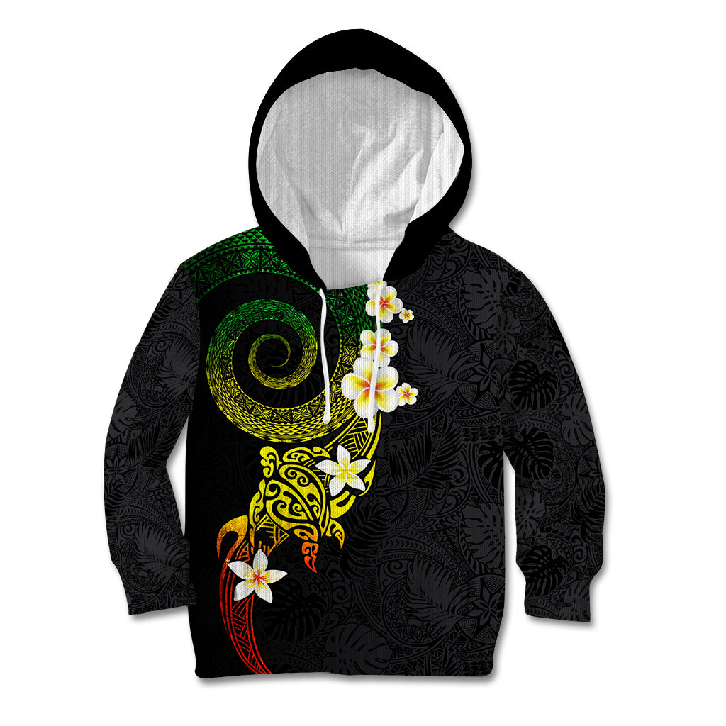 Polynesian Spiral Tribal Tattoo Kid Hoodie Reggae Color LT03 Hoodie Reggae - Polynesian Pride