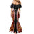 Hawaii Lei and Hibiscus Flowers Tribal Family Matching Mermaid Dress and Hawaiian Shirt Patchwork Abstract Vintage
