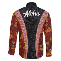 Hawaii Lei and Hibiscus Flowers Tribal Family Matching Short Sleeve Bodycon Dress and Hawaiian Shirt Patchwork Abstract Vintage LT03 - Polynesian Pride