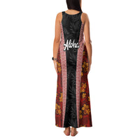 Hawaii Lei and Hibiscus Flowers Tribal Family Matching Tank Maxi Dress and Hawaiian Shirt Patchwork Abstract Vintage LT03 - Polynesian Pride
