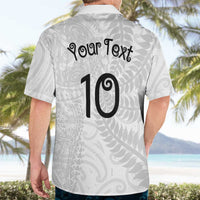 Aotearoa Volleyball Custom Hawaiian Shirt Silver Ferns and Maori Tribal White