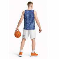 New Zealand Sea Animals Basketball Jersey with Maori Koru Tribal Tattoo and Silver Ferns Aquatic Style LT03 - Polynesian Pride