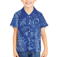 New Zealand Sea Animals Hawaiian Shirt with Maori Koru Tribal Tattoo and Silver Ferns Aquatic Style LT03 - Polynesian Pride