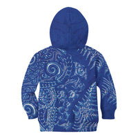 New Zealand Sea Animals Kid Hoodie with Maori Koru Tribal Tattoo and Silver Ferns Aquatic Style LT03 - Polynesian Pride