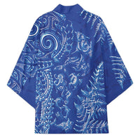 New Zealand Sea Animals Kimono with Maori Koru Tribal Tattoo and Silver Ferns Aquatic Style LT03 - Polynesian Pride