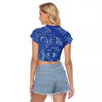 New Zealand Sea Animals Raglan Cropped T Shirt with Maori Koru Tribal Tattoo and Silver Ferns Aquatic Style LT03 - Polynesian Pride