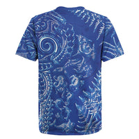 New Zealand Sea Animals Rugby Jersey with Maori Koru Tribal Tattoo and Silver Ferns Aquatic Style LT03 - Polynesian Pride