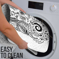 New Zealand Sea Animals Bathroom Set with Maori Koru Tribal Tattoo and Silver Ferns White Color LT03 - Polynesian Pride