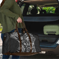 New Zealand Sea Animals Travel Bag with Maori Koru Tribal Tattoo and Silver Ferns Black Color LT03 - Polynesian Pride