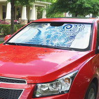 New Zealand Sea Animals Auto Sun Shade with Maori Koru Tribal Tattoo and Silver Ferns Galaxy Style LT03 - Polynesian Pride