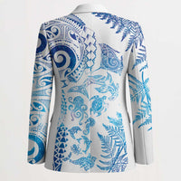 New Zealand Sea Animals Blazer with Maori Koru Tribal Tattoo and Silver Ferns Galaxy Style