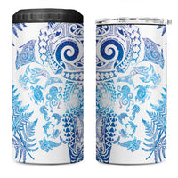 New Zealand Sea Animals 4 in 1 Can Cooler Tumbler with Maori Koru Tribal Tattoo and Silver Ferns Galaxy Style LT03 One Size: 16 oz Multicolor - Polynesian Pride