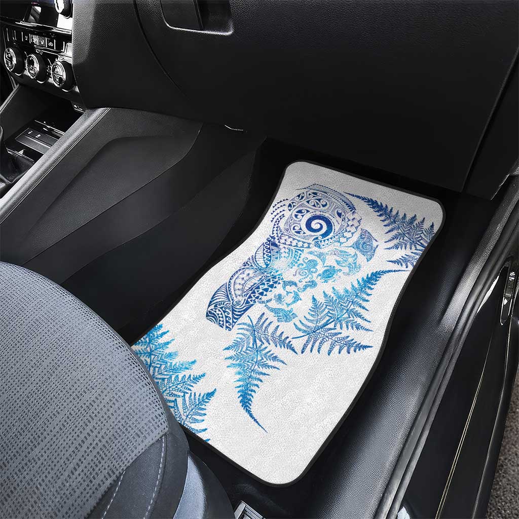 New Zealand Sea Animals Car Mats with Maori Koru Tribal Tattoo and Silver Ferns Galaxy Style LT03 - Polynesian Pride