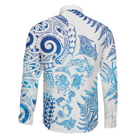 New Zealand Sea Animals Family Matching Mermaid Dress and Hawaiian Shirt with Maori Koru Tribal Tattoo and Silver Ferns Galaxy Style LT03 - Polynesian Pride