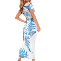 New Zealand Sea Animals Family Matching Short Sleeve Bodycon Dress and Hawaiian Shirt with Maori Koru Tribal Tattoo and Silver Ferns Galaxy Style LT03 - Polynesian Pride