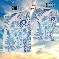New Zealand Sea Animals Garden Flag with Maori Koru Tribal Tattoo and Silver Ferns Galaxy Style LT03 - Polynesian Pride