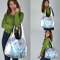 New Zealand Sea Animals Grocery Bag with Maori Koru Tribal Tattoo and Silver Ferns Galaxy Style LT03 - Polynesian Pride