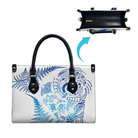 New Zealand Sea Animals Leather Bag with Maori Koru Tribal Tattoo and Silver Ferns Galaxy Style LT03 - Polynesian Pride