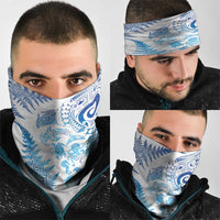 New Zealand Sea Animals Neck Gaiter with Maori Koru Tribal Tattoo and Silver Ferns Galaxy Style LT03 - Polynesian Pride