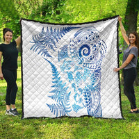 New Zealand Sea Animals Quilt with Maori Koru Tribal Tattoo and Silver Ferns Galaxy Style LT03 - Polynesian Pride