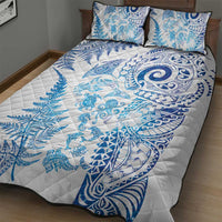 New Zealand Sea Animals Quilt Bed Set with Maori Koru Tribal Tattoo and Silver Ferns Galaxy Style LT03 - Polynesian Pride