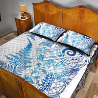 New Zealand Sea Animals Quilt Bed Set with Maori Koru Tribal Tattoo and Silver Ferns Galaxy Style LT03 - Polynesian Pride