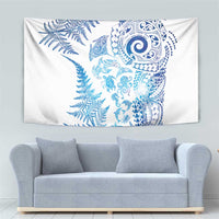 New Zealand Sea Animals Tapestry with Maori Koru Tribal Tattoo and Silver Ferns Galaxy Style LT03 - Polynesian Pride
