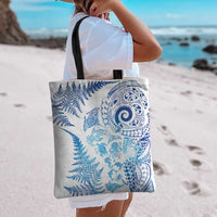 New Zealand Sea Animals Tote Bag with Maori Koru Tribal Tattoo and Silver Ferns Galaxy Style LT03 - Polynesian Pride