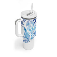 New Zealand Sea Animals Tumbler With Handle with Maori Koru Tribal Tattoo and Silver Ferns Galaxy Style LT03 - Polynesian Pride