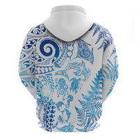 New Zealand Sea Animals Zip Hoodie with Maori Koru Tribal Tattoo and Silver Ferns Galaxy Style LT03 - Polynesian Pride