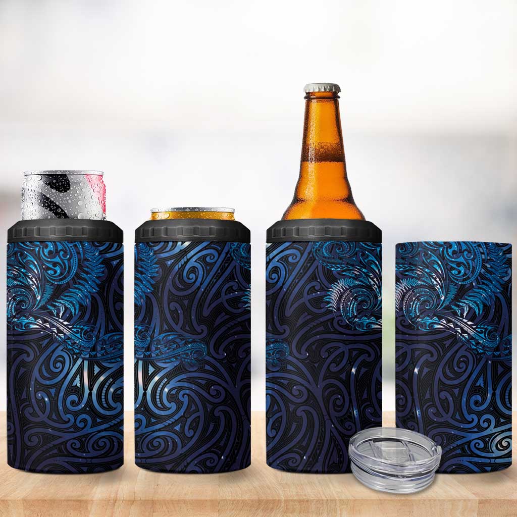 New Zealand New Year-Matariki 4 in 1 Can Cooler Tumbler Aotearoa Maori Tattoo Galaxy Sky LT03 - Polynesian Pride