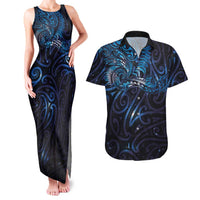 New Zealand New Year-Matariki Couples Matching Tank Maxi Dress and Hawaiian Shirt Aotearoa Maori Tattoo Galaxy Sky LT03 Multicolor - Polynesian Pride