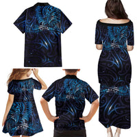 New Zealand New Year-Matariki Family Matching Puletasi and Hawaiian Shirt Aotearoa Maori Tattoo Galaxy Sky LT03 - Polynesian Pride