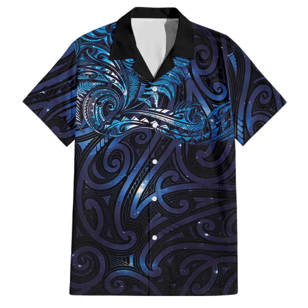 New Zealand New Year-Matariki Family Matching Puletasi and Hawaiian Shirt Aotearoa Maori Tattoo Galaxy Sky LT03 Dad's Shirt - Short Sleeve Multicolor - Polynesian Pride