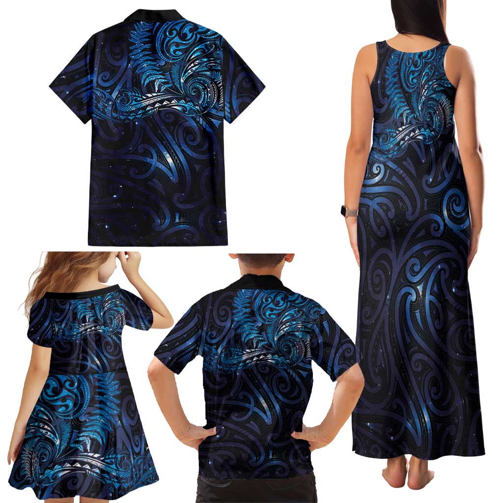 New Zealand New Year-Matariki Family Matching Tank Maxi Dress and Hawaiian Shirt Aotearoa Maori Tattoo Galaxy Sky LT03 - Polynesian Pride
