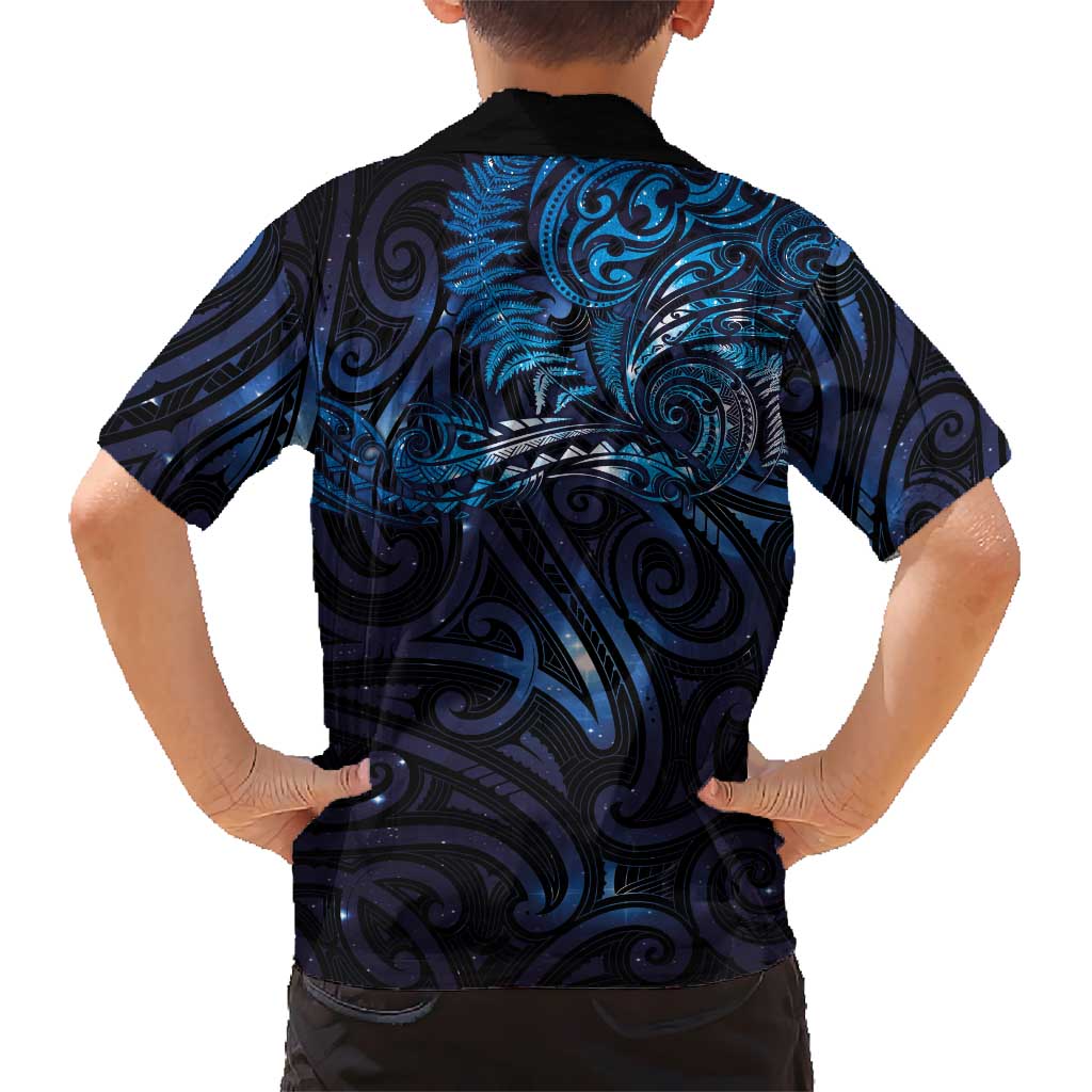 New Zealand New Year-Matariki Kid Hawaiian Shirt Aotearoa Maori Tattoo Galaxy Sky