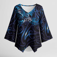 New Zealand New Year-Matariki Kimono Sleeve Blouse Aotearoa Maori Tattoo Galaxy Sky