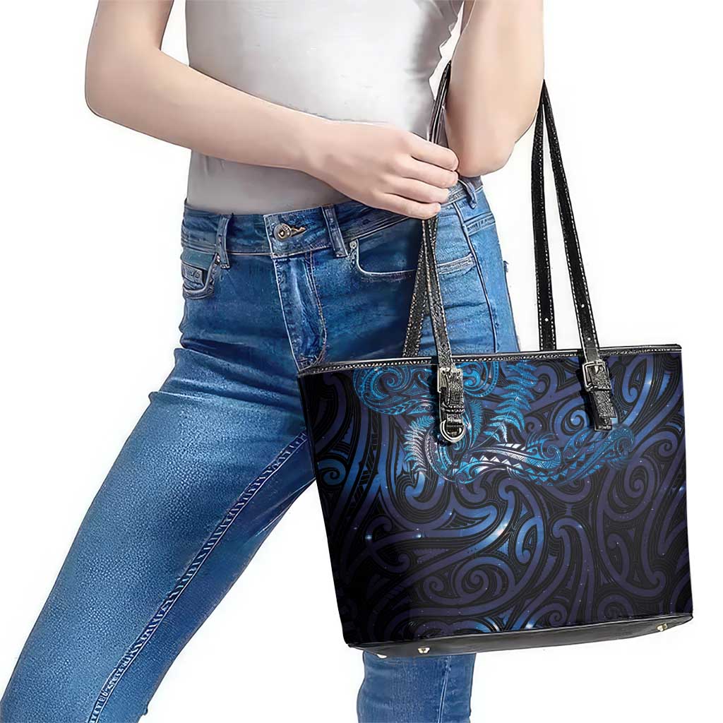 New Zealand New Year-Matariki Leather Tote Bag Aotearoa Maori Tattoo Galaxy Sky