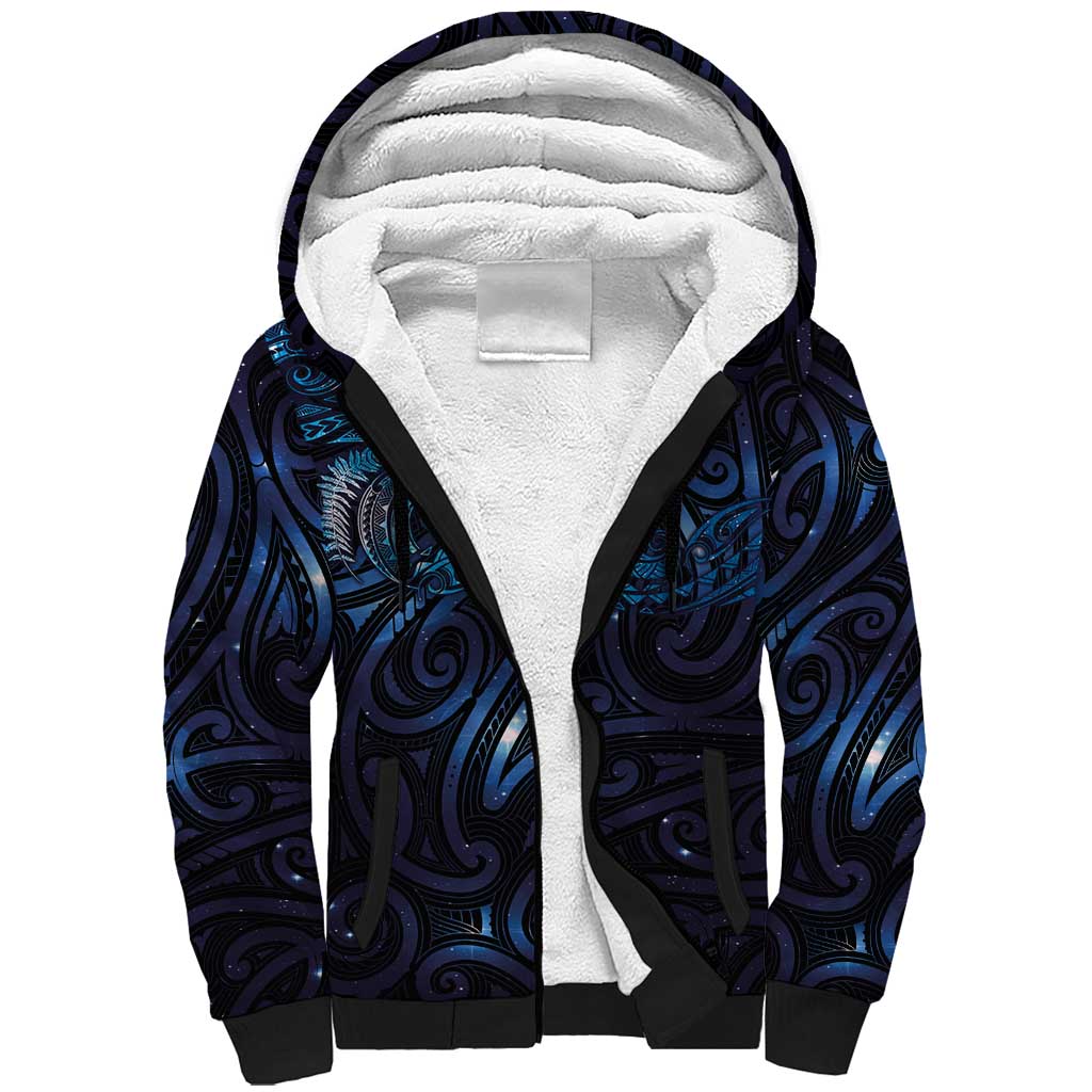 New Zealand New Year-Matariki Sherpa Hoodie Aotearoa Maori Tattoo Galaxy Sky