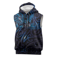 New Zealand New Year-Matariki Sleeveless Zip Hoodie Aotearoa Maori Tattoo Galaxy Sky