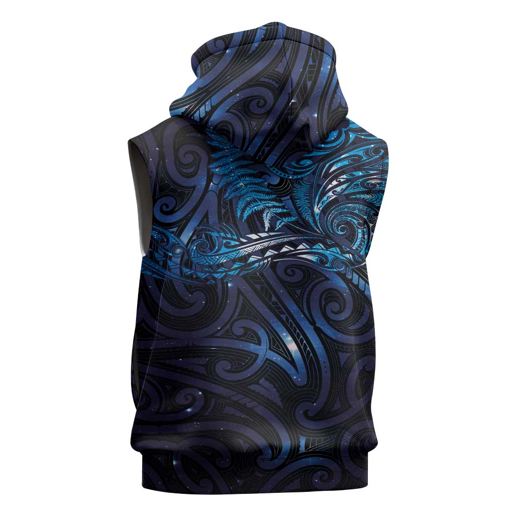 New Zealand New Year-Matariki Sleeveless Zip Hoodie Aotearoa Maori Tattoo Galaxy Sky