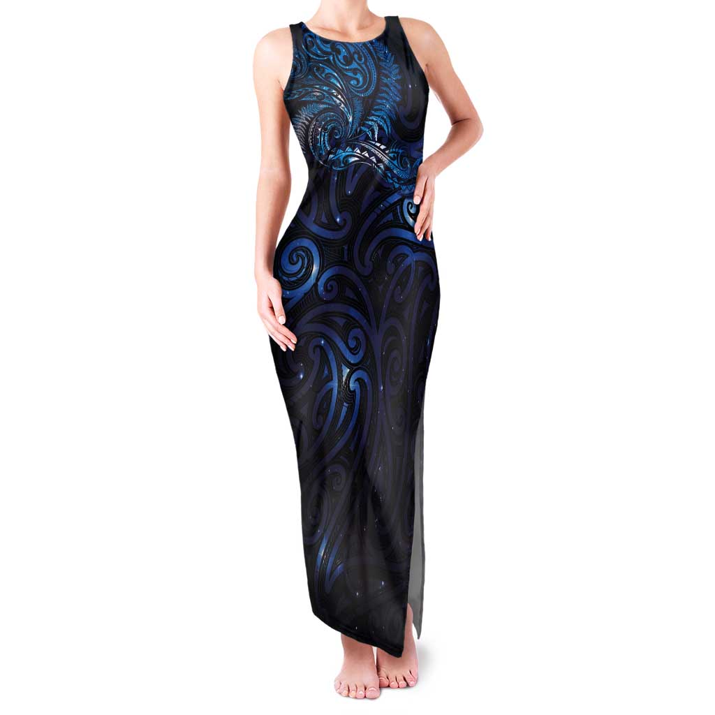 New Zealand New Year-Matariki Tank Maxi Dress Aotearoa Maori Tattoo Galaxy Sky
